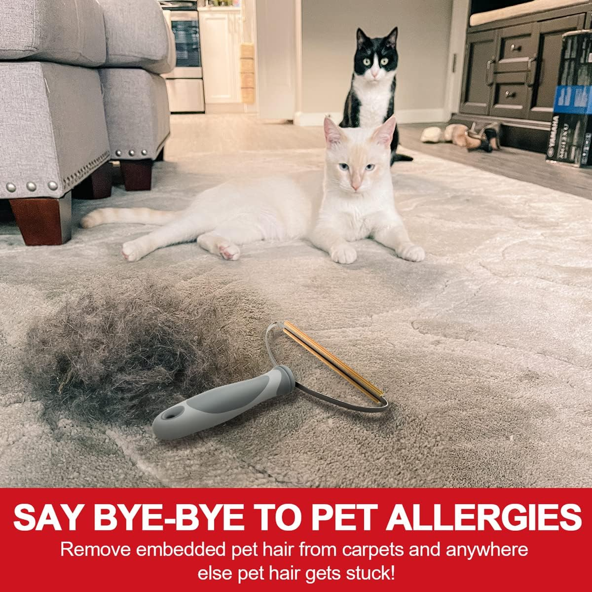 Pet Hair Remover — Reusable Dog & Cat Fur Remover Tool for Couch, Sofa, Carpet, Furniture, Clothes & Car Seats, Multi-Fabric Lint Remover, Works on All Surfaces