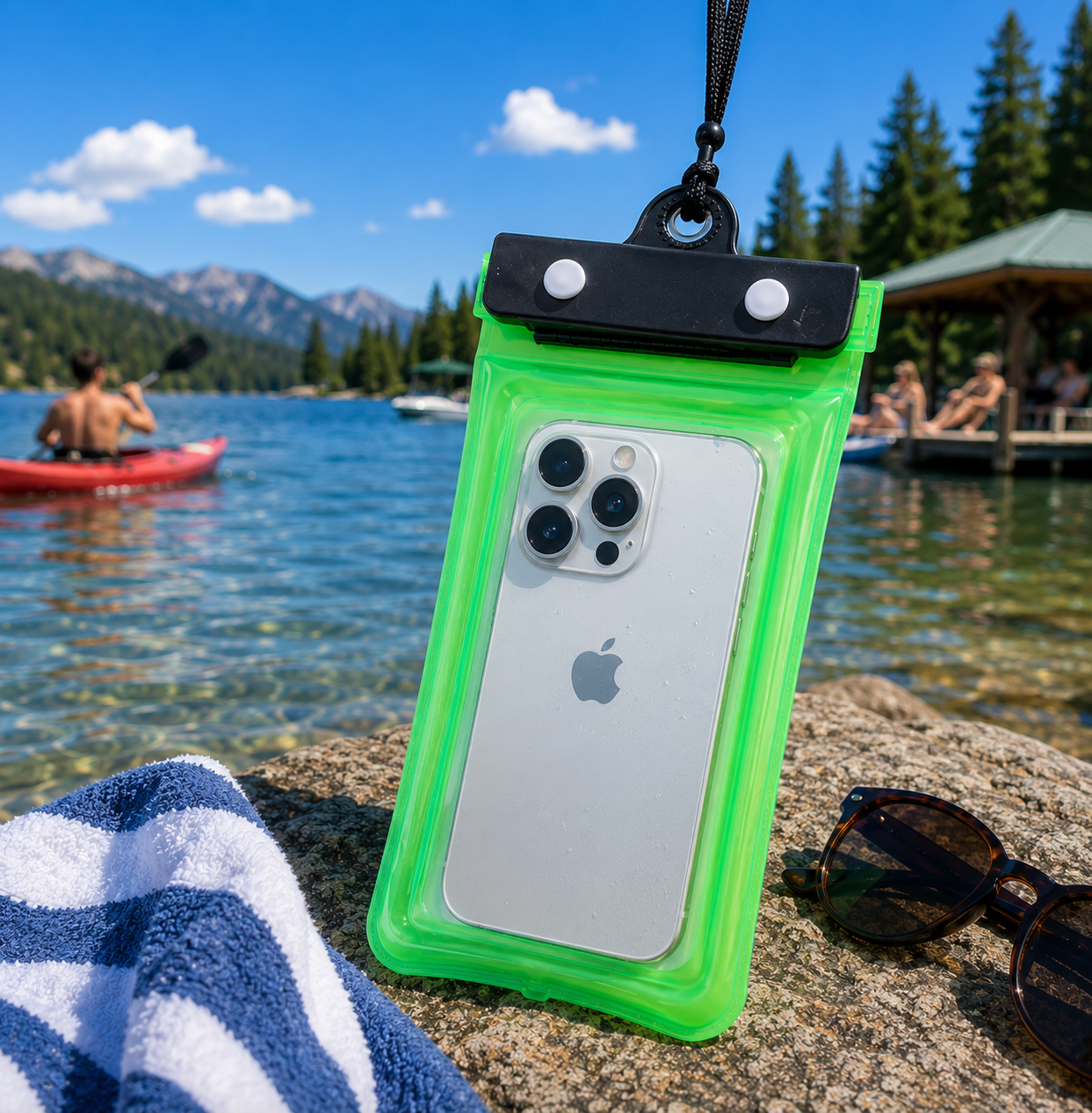 Waterproof Phone Pouch — Floating Universal Waterproof Phone Case for Swimming, Beach, Kayaking, Snorkeling & Travel, Fits All iPhones and Android Phones