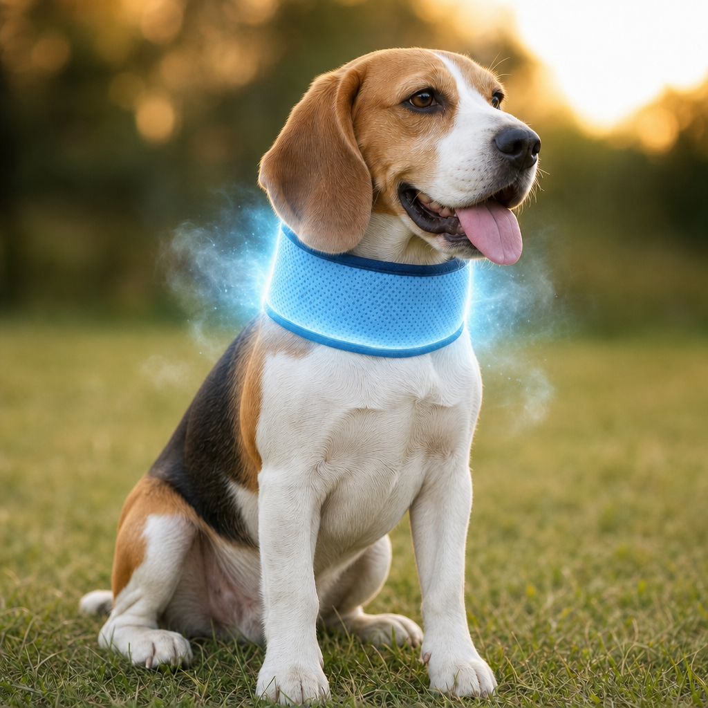 Dog Cooling Collar — Breathable Summer Cooling Neck Wrap for Dogs, Heat Relief Cooling Scarf for Small Medium Breeds, Outdoor Walking Cooling Bandana