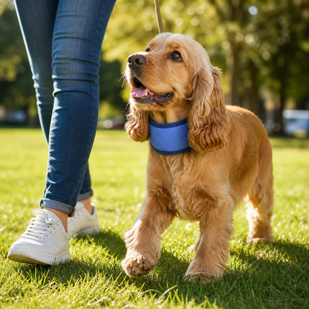 Dog Cooling Collar — Breathable Summer Cooling Neck Wrap for Dogs, Heat Relief Cooling Scarf for Small Medium Breeds, Outdoor Walking Cooling Bandana
