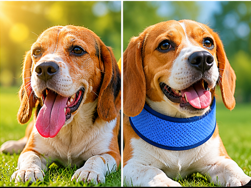 Dog Cooling Collar — Breathable Summer Cooling Neck Wrap for Dogs, Heat Relief Cooling Scarf for Small Medium Breeds, Outdoor Walking Cooling Bandana