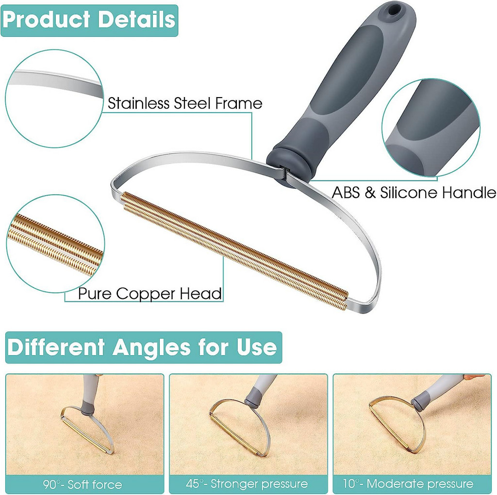 Pet Hair Remover — Reusable Dog & Cat Fur Remover Tool for Couch, Sofa, Carpet, Furniture, Clothes & Car Seats, Multi-Fabric Lint Remover, Works on All Surfaces