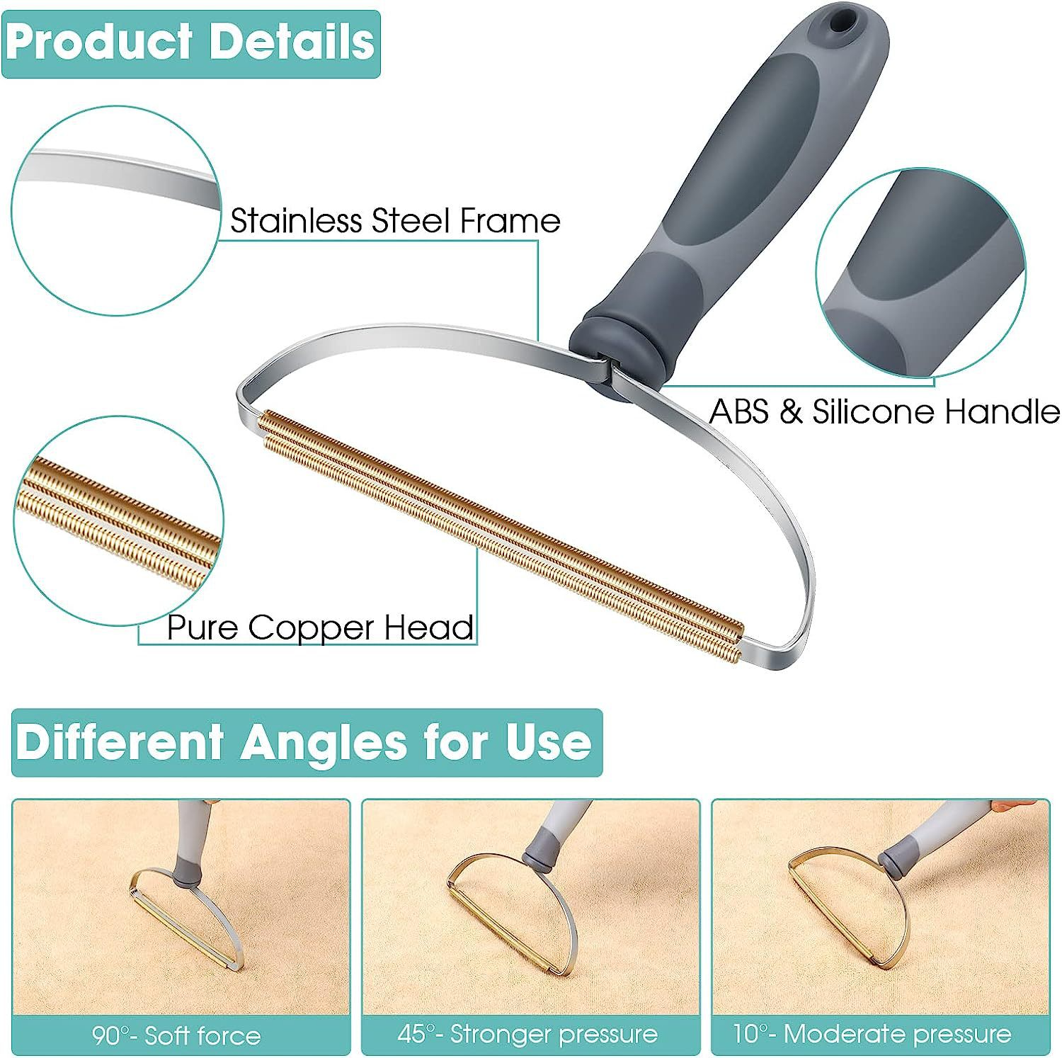 Pet Hair Remover — Reusable Dog & Cat Fur Remover Tool for Couch, Sofa, Carpet, Furniture, Clothes & Car Seats, Multi-Fabric Lint Remover, Works on All Surfaces